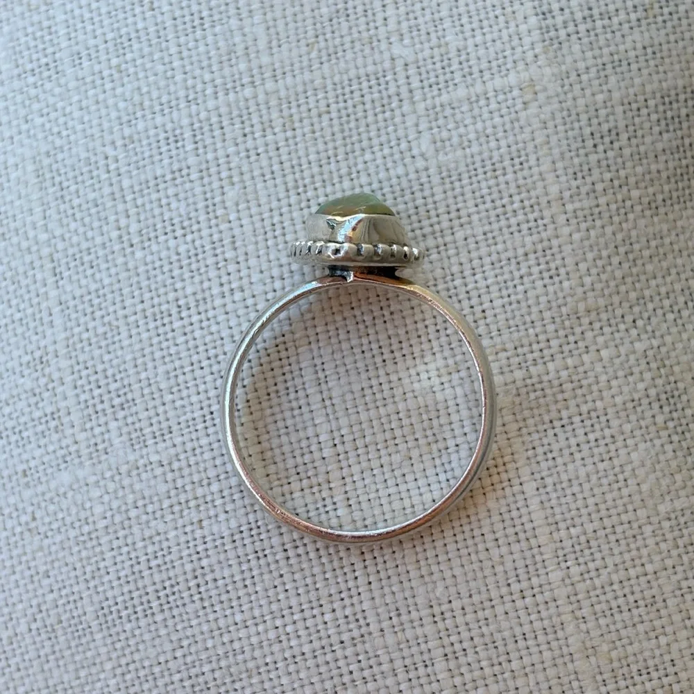 Sterling Silver Genuine Raw Ethiopian Opal Gemstone Ring